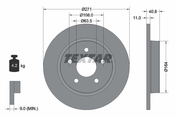 Тормозной диск   92239003   TEXTAR