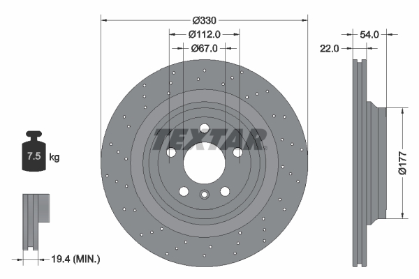 Тормозной диск   92254505   TEXTAR