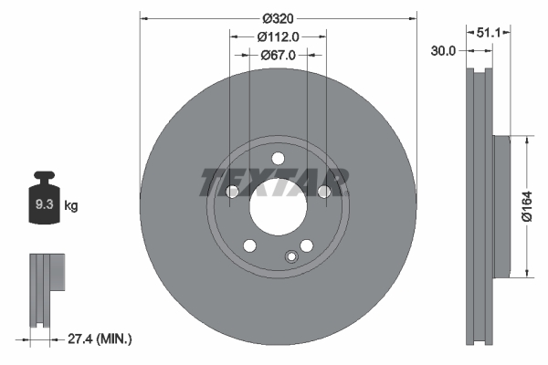 Тормозной диск   92258003   TEXTAR