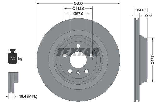 Тормозной диск   92273505   TEXTAR