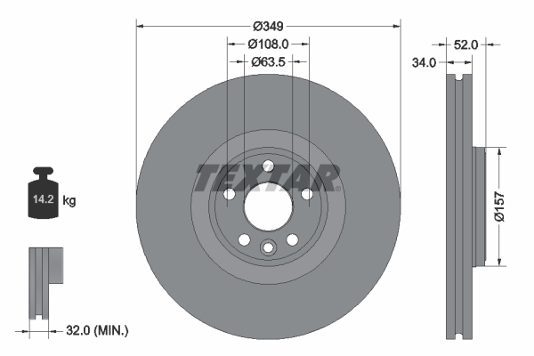 Тормозной диск   92301805   TEXTAR