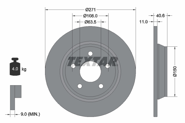 Тормозной диск   92303503   TEXTAR