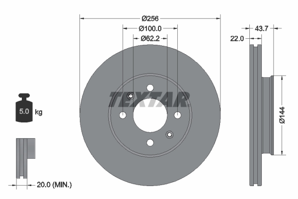 Тормозной диск   92304603   TEXTAR