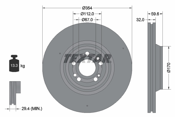 Гальмівний диск   92306005   TEXTAR