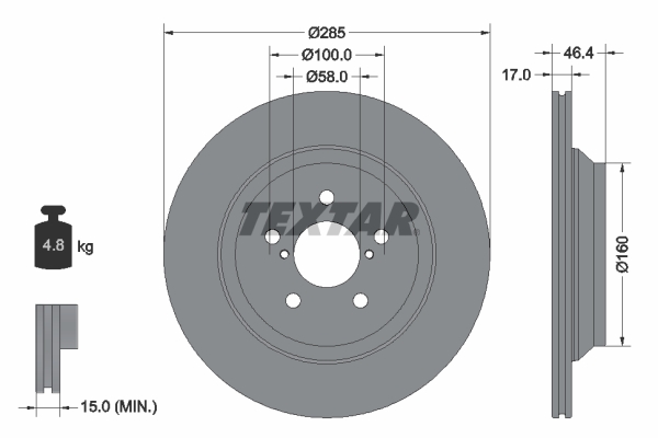 Тормозной диск   92309303   TEXTAR