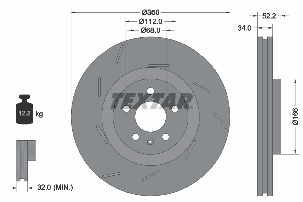 Гальмівний диск   92319005   TEXTAR