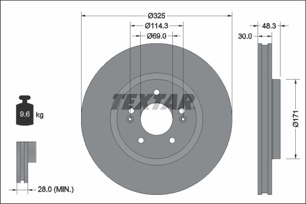 Тормозной диск   92337103   TEXTAR