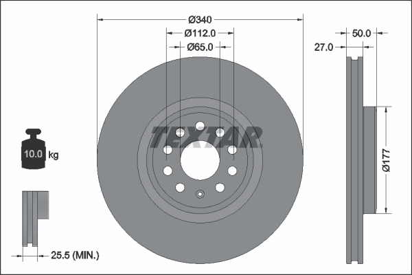 Тормозной диск   92337405   TEXTAR