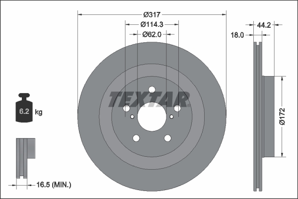Тормозной диск   92343103   TEXTAR