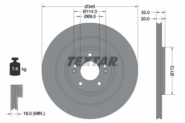 Тормозной диск   92349403   TEXTAR