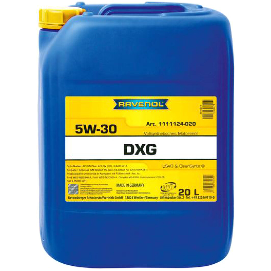 Моторное масло RAVENOL DXG 5W-30 20 л, 1111124020