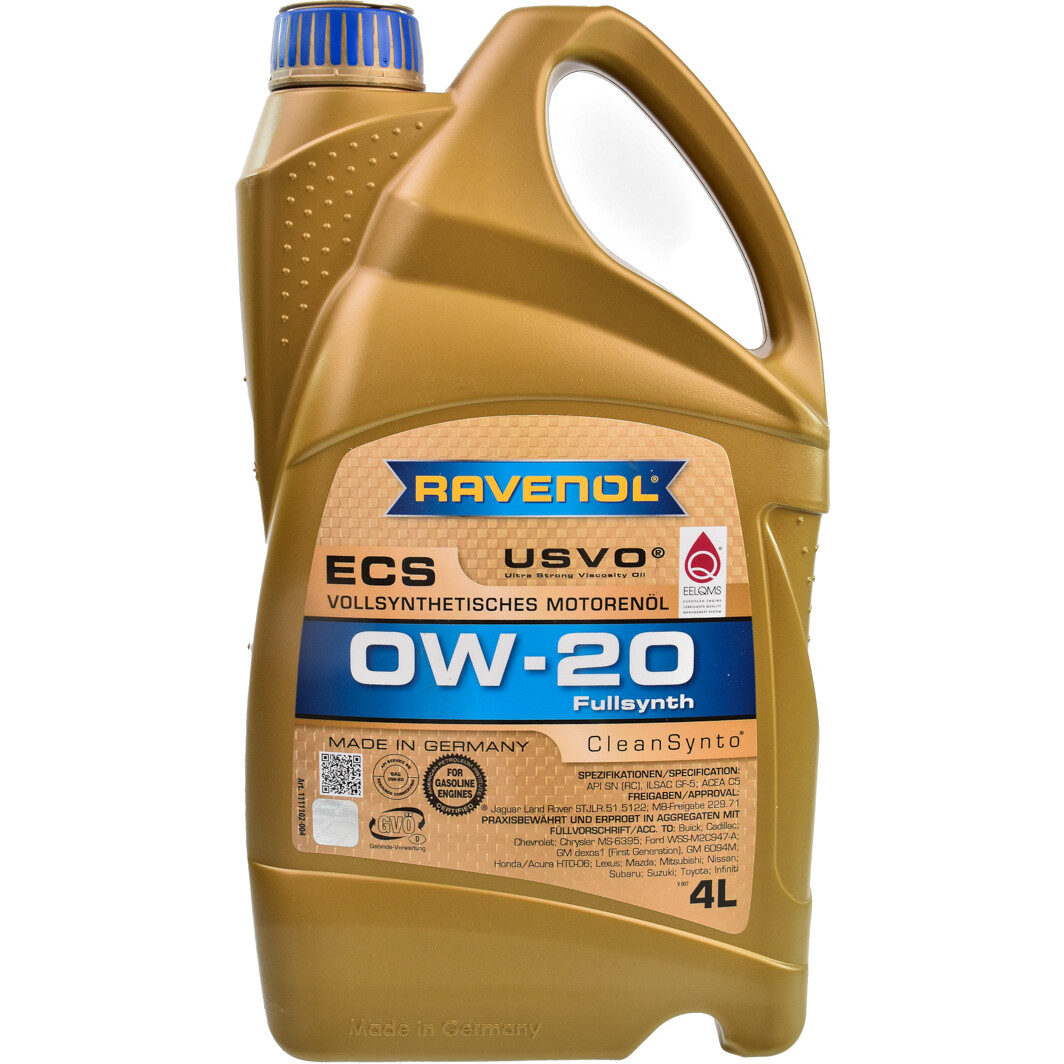 Моторное масло RAVENOL ECS 0W-20 4 л, 1111102004
