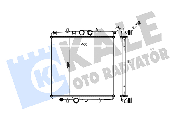 Радиатор, охлаждение двигателя   213200   KALE OTO RADYATÖR