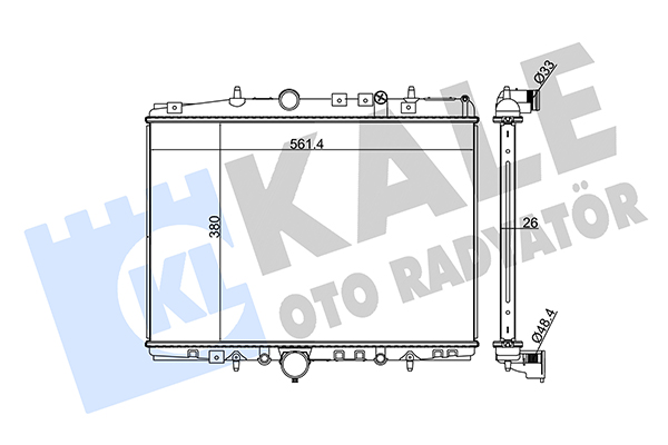 Радиатор, охлаждение двигателя   258100   KALE OTO RADYATÖR
