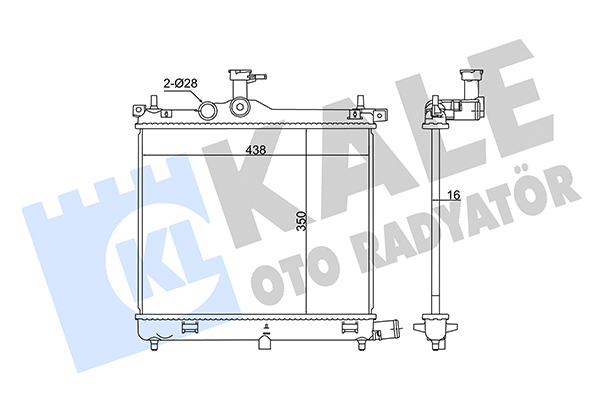 Радиатор, охлаждение двигателя   341975   KALE OTO RADYATÖR