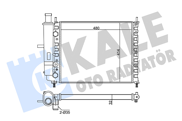 Радиатор, охлаждение двигателя   342270   KALE OTO RADYATÖR