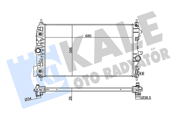 Радіатор, система охолодження двигуна   349300   KALE OTO RADYATÖR