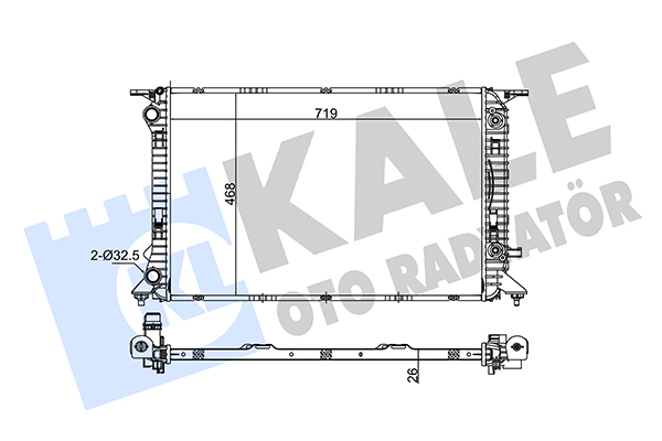Радиатор, охлаждение двигателя   353400   KALE OTO RADYATÖR