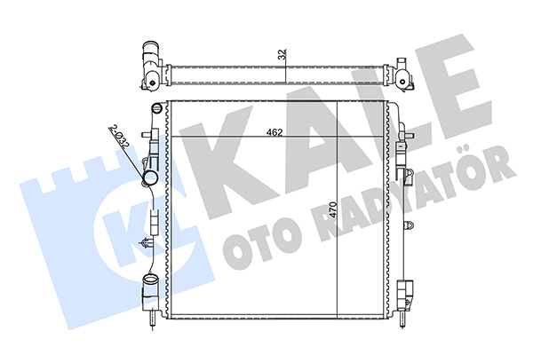 Радіатор, система охолодження двигуна   355595   KALE OTO RADYATÖR