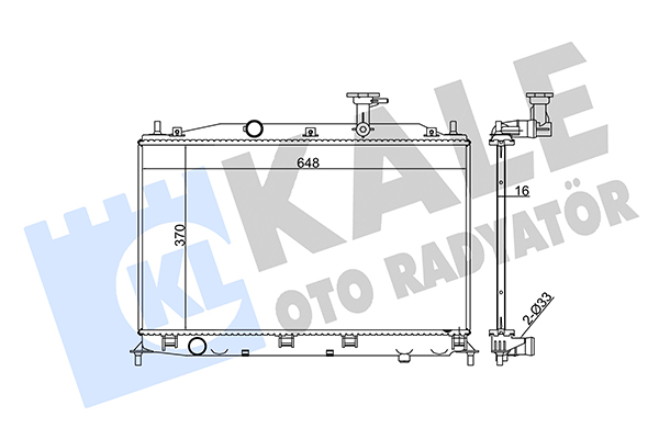 Радіатор, система охолодження двигуна   358000   KALE OTO RADYATÖR