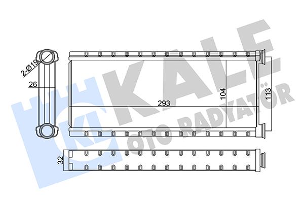 Теплообмінник, система опалення салону   357335   KALE OTO RADYATÖR