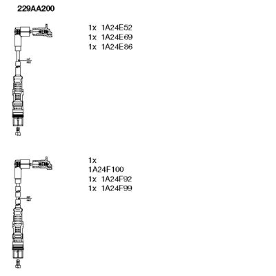 Комплект проводов зажигания   229AA200   BREMI
