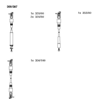 Комплект проводов зажигания   300/387   BREMI
