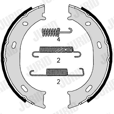 Комплект тормозных колодок, стояночная тормозная система, JURID, 362609J