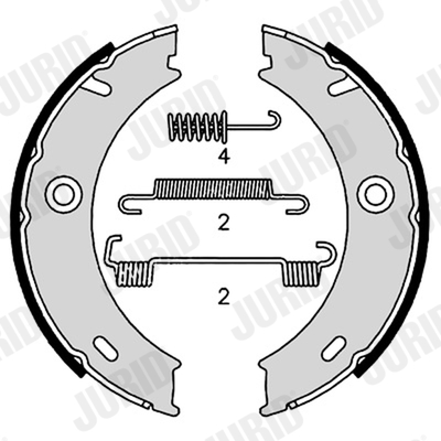 Комплект тормозных колодок, стояночная тормозная система, JURID, 362620J