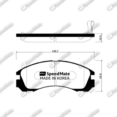 Комплект гальмівних накладок, дискове гальмо   SM-BPH009   SpeedMate