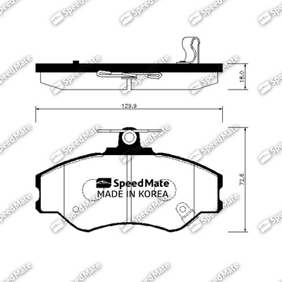Комплект гальмівних накладок, дискове гальмо   SM-BPH011   SpeedMate