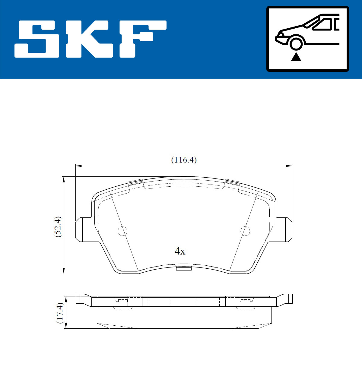 Комплект тормозных колодок, дисковый тормоз   VKBP 80003   SKF