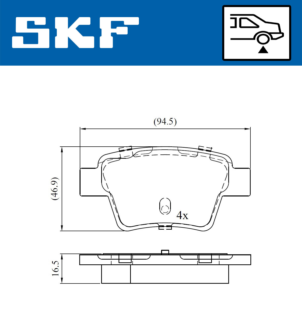 Комплект тормозных колодок, дисковый тормоз   VKBP 90172   SKF