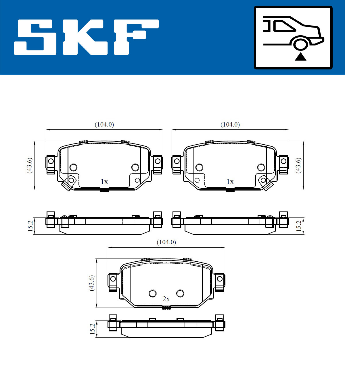 Комплект тормозных колодок, дисковый тормоз   VKBP 90499 A   SKF
