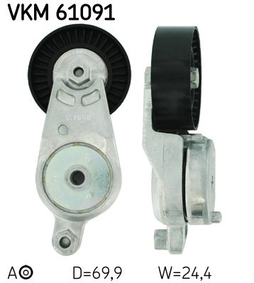 Натяжной ролик, поликлиновой ремень   VKM 61091   SKF