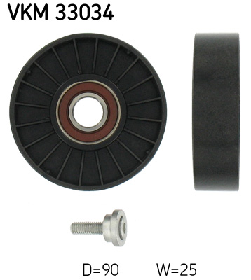 Відвідний/напрямний ролик, поліклиновий ремінь   VKM 33034   SKF