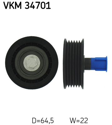 Відвідний/напрямний ролик, поліклиновий ремінь   VKM 34701   SKF