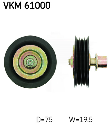 Паразитный / ведущий ролик, поликлиновой ремень   VKM 61000   SKF