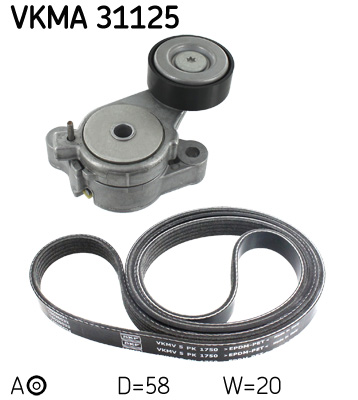 Комплект поліклинових ременів   VKMA 31125   SKF