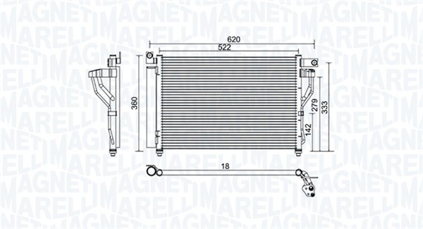 Конденсатор, кондиционер   350203957000   MAGNETI MARELLI