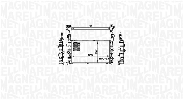 Радиатор, охлаждение двигателя   350213155800   MAGNETI MARELLI