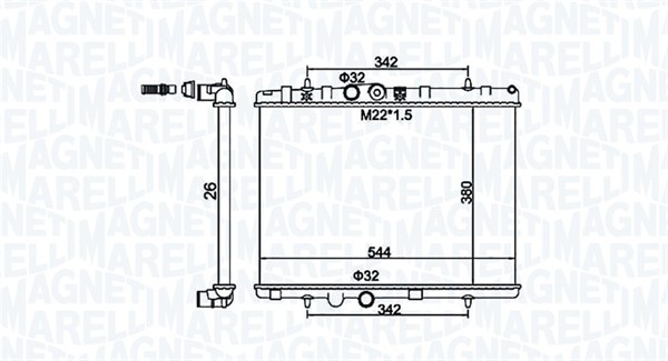 Радіатор, система охолодження двигуна   350213156100   MAGNETI MARELLI