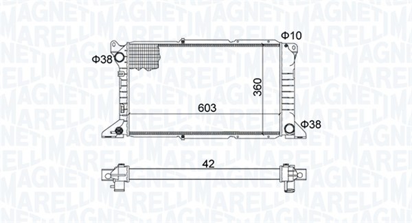 Радіатор, система охолодження двигуна   350213163800   MAGNETI MARELLI