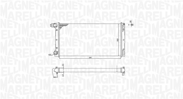 Радиатор, охлаждение двигателя   350213168000   MAGNETI MARELLI