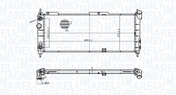 Радіатор, система охолодження двигуна   350213174400   MAGNETI MARELLI