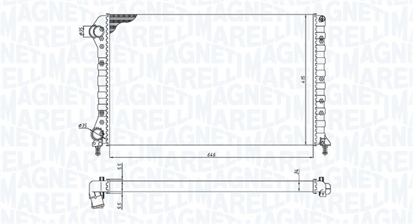 Радиатор, охлаждение двигателя   350213179000   MAGNETI MARELLI