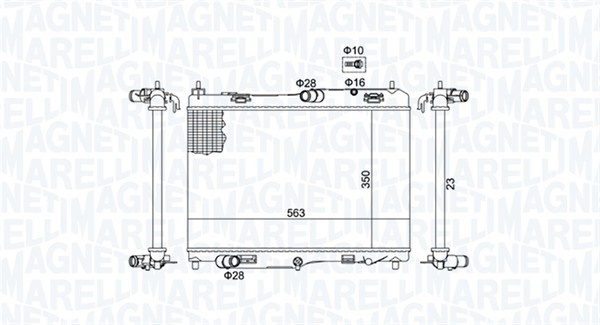 Радіатор, система охолодження двигуна   350213184700   MAGNETI MARELLI