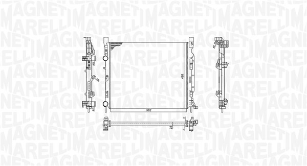 Радиатор, охлаждение двигателя   350213186900   MAGNETI MARELLI