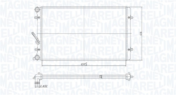 Радиатор, охлаждение двигателя   350213190800   MAGNETI MARELLI