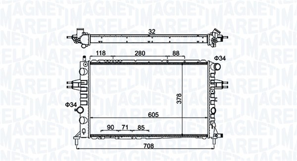 Радіатор, система охолодження двигуна   350213192300   MAGNETI MARELLI